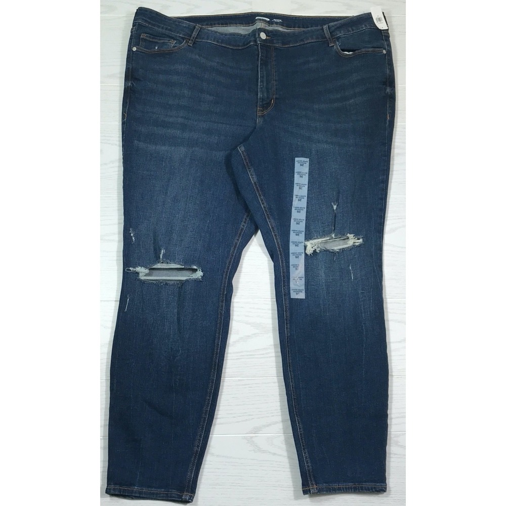 New Old Navy Rockstar Super Skinny Jeans Womens Size 26 Blue Stretch Mid Rise